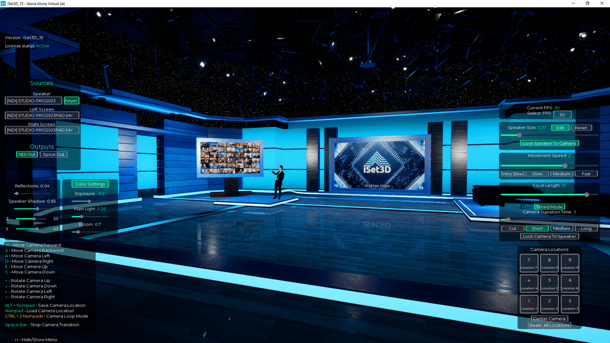 Program Virtual Level Realtime 3D Virtual Studio Set Software 19 | vMix | OBS | NDI – iSet3D ...